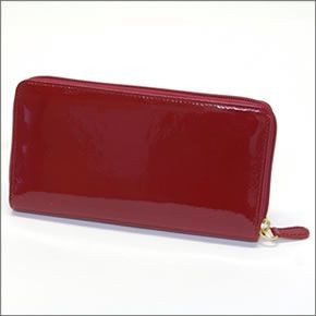 ヴィヴィアン ウエストウッド  リボンモチーフ パテントレザー ラウンドファスナー長財布 FIOCCO 5140V126V 410 CILIEGIA