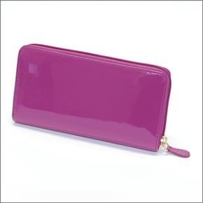 ヴィヴィアン ウエストウッド  リボンモチーフ パテントレザー ラウンドファスナー長財布 FIOCCO 5140V126V 421 FUXIA