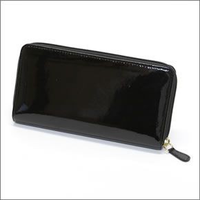 ヴィヴィアン ウエストウッド  リボンモチーフ パテントレザー ラウンドファスナー長財布 FIOCCO 5140V126V 100 NERO