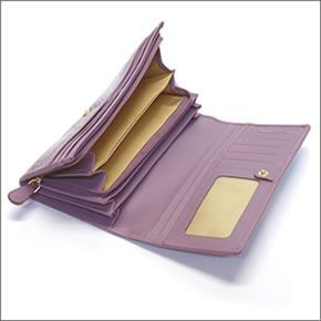 ヴィヴィアン ウエストウッド  クロコ型押し カウレザー パスケース付 二つ折り長財布 NEW CHANCERY 1032V30V L41 LAVANDA