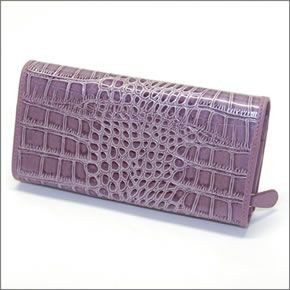 ヴィヴィアン ウエストウッド  クロコ型押し カウレザー パスケース付 二つ折り長財布 NEW CHANCERY 1032V30V L41 LAVANDA