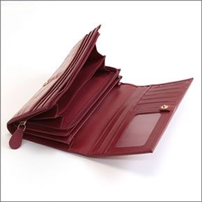 ヴィヴィアン ウエストウッド  クロコ型押し カウレザー パスケース付 二つ折り長財布 NEW CHANCERY 1032V30V 468 SALMONE