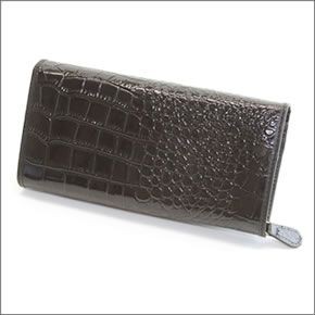 ヴィヴィアン ウエストウッド  クロコ型押し カウレザー パスケース付 二つ折り長財布 NEW CHANCERY 1032V30V 137 BLACK