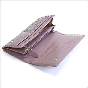 ヴィヴィアン ウエストウッド  クロコ型押し カウレザー 二つ折り長財布 NEW CHANCERY 2800V67VA L41 LAVANDA