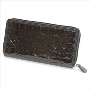 ヴィヴィアン ウエストウッド  クロコ型押し カウレザー ラウンドファスナー長財布 NEW CHANCERY 5140V126V 137 BLACK