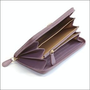 ヴィヴィアン ウエストウッド  クロコ型押し カウレザー ラウンドファスナー長財布 NEW CHANCERY 5140V126V L41 LAVANDA