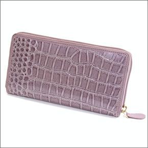ヴィヴィアン ウエストウッド  クロコ型押し カウレザー ラウンドファスナー長財布 NEW CHANCERY 5140V126V L41 LAVANDA