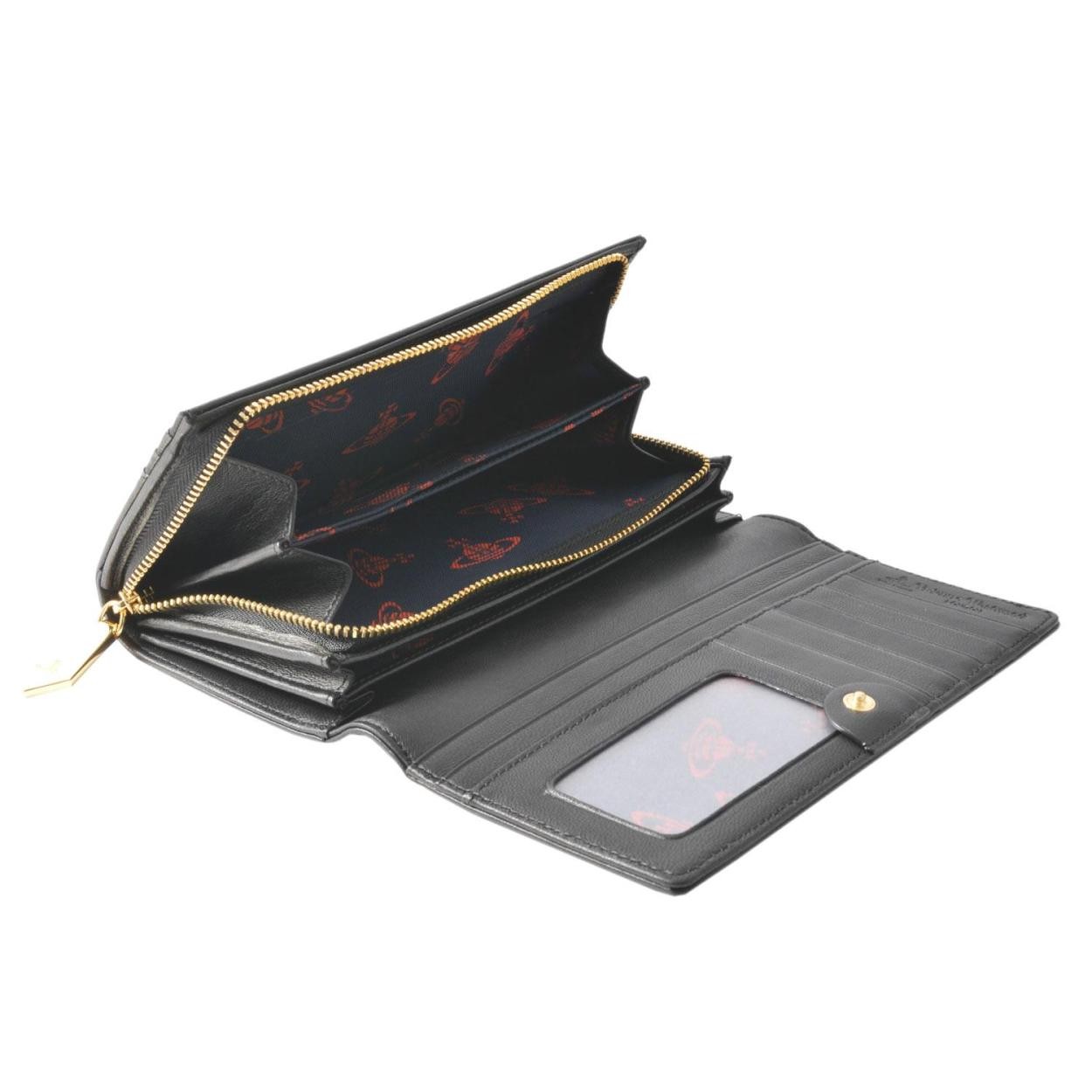 ヴィヴィアン ウエストウッド Vivienne WestWood P.FOGLIO 1032V30V NAPPA BLACK パスケース付 二つ折り長財布