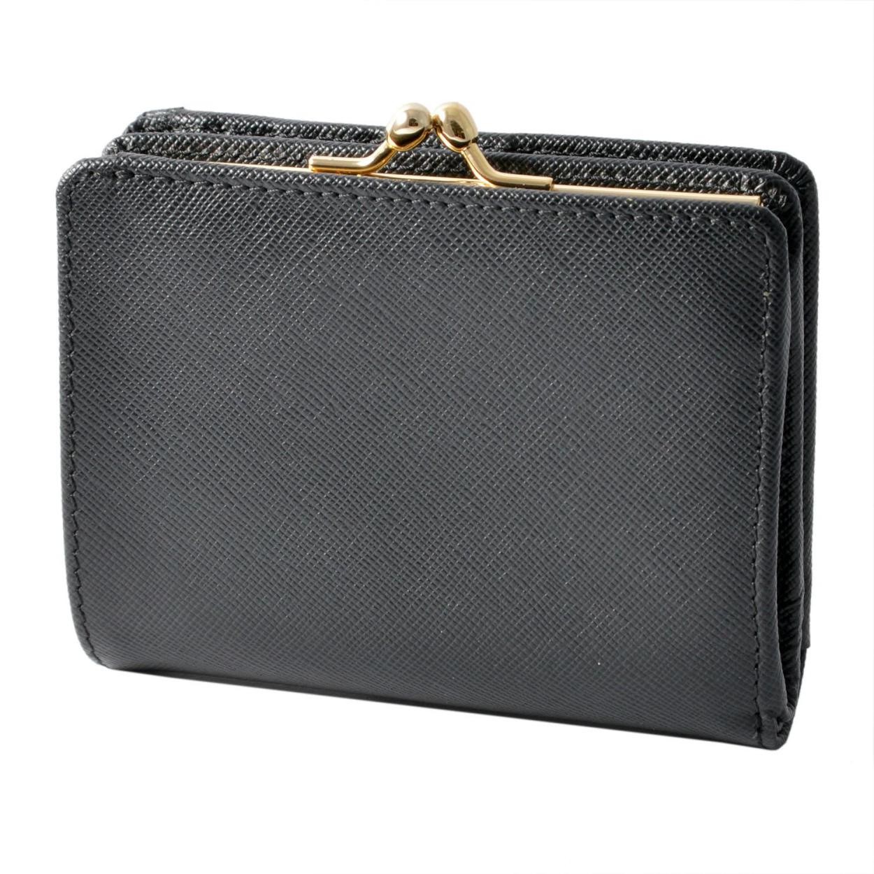 ヴィヴィアン ウエストウッド Vivienne WestWood OPIO 32.1284  SAFFIANO BLACK ガマ口 三つ折り財布