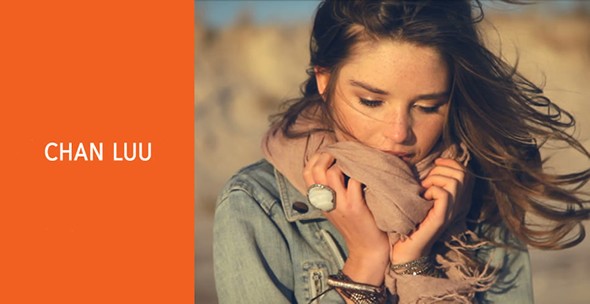 チャンルー  カシミア＆シルクスカーフ マフラー 大判ストール マフラー クラウドグレー ブルーグレー系 BRH-SC-140/Cloud Gray