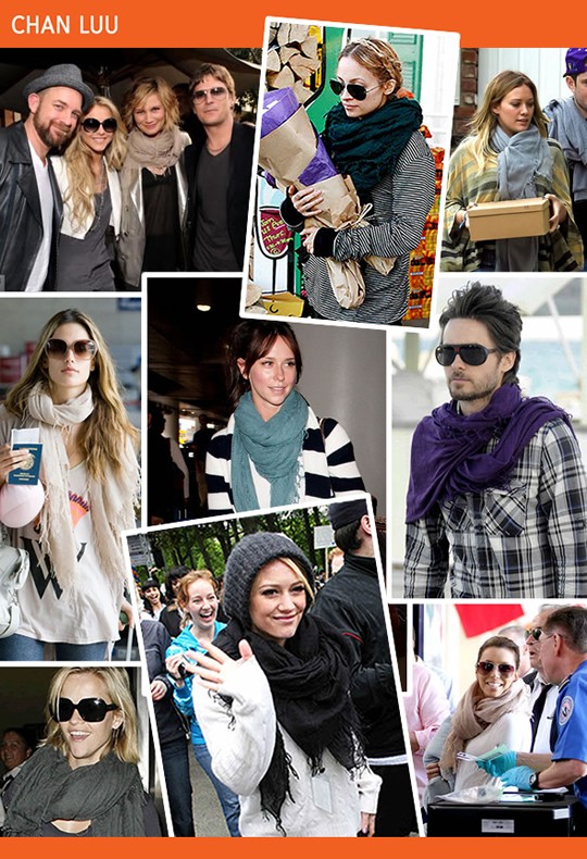 チャンルー  カシミア＆シルクスカーフ マフラー 大判ストール マフラー クラウドグレー ブルーグレー系 BRH-SC-140/Cloud Gray