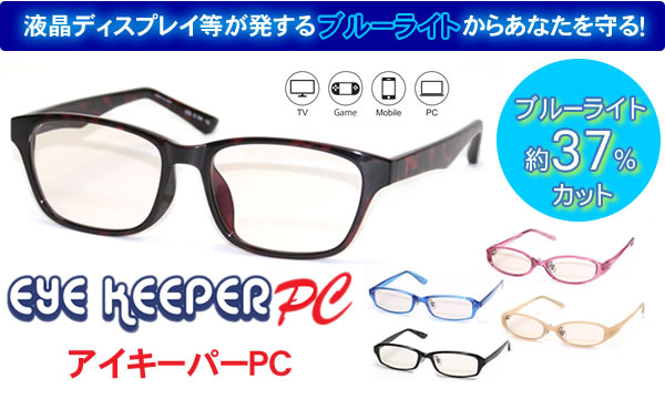ブルーライトをカットして貴方の目を守る　軽量素材のPCメガネ　アイキーパーPC EK-004 C-20 グレー