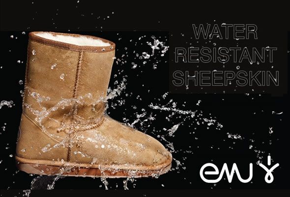 エミュー オーストラリア ≪2014AWモデル≫ Stinger Lo スティンガー ロー レディス ムートンブーツ ミドル丈 シープスキン ブラック W10002-BLAK