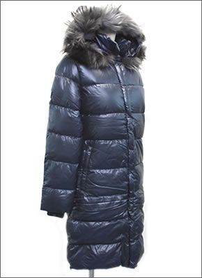 デュベティカ 152-D.043.01/1257.R-MFG DENEB 770 BLU NAVY ≪2015AW≫デネブ レディス ラクーン・ファー フード付 ロング丈 ダウンコート グースダウン