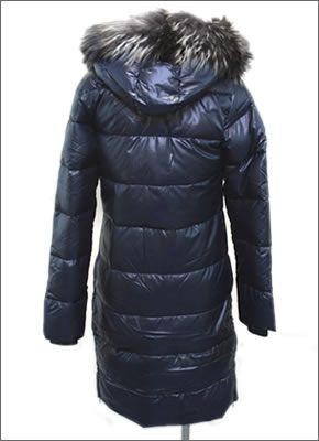 デュベティカ 152-D.043.01/1257.R-MFG DENEB 770 BLU NAVY ≪2015AW≫デネブ レディス ラクーン・ファー フード付 ロング丈 ダウンコート グースダウン