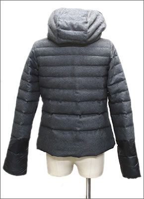 デュベティカ 152-D.4240.00/1172 FIMBRETHIL 191923 NATTE C ≪2015AW≫フィンブレーシル レディス ウール×ナイロン 切り替え袖  フード付 フルジップ ショート丈 ダウンジャケット グースダウン