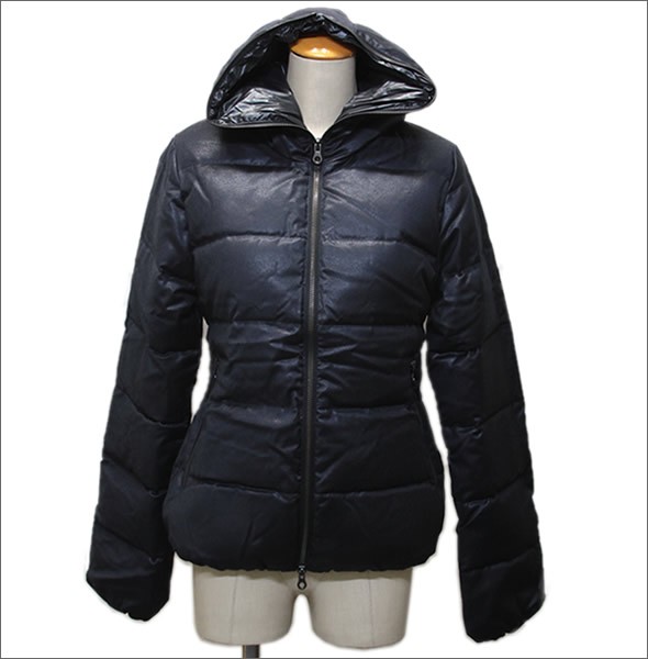 デュベティカ 152-D.910.00/1087 THIADUE 176000 ULTRA BLU ≪2015AW≫シアデュエ カシミア混ウール レディス フード付 フルジップ ショート丈 ダウンジャケット グースダウン