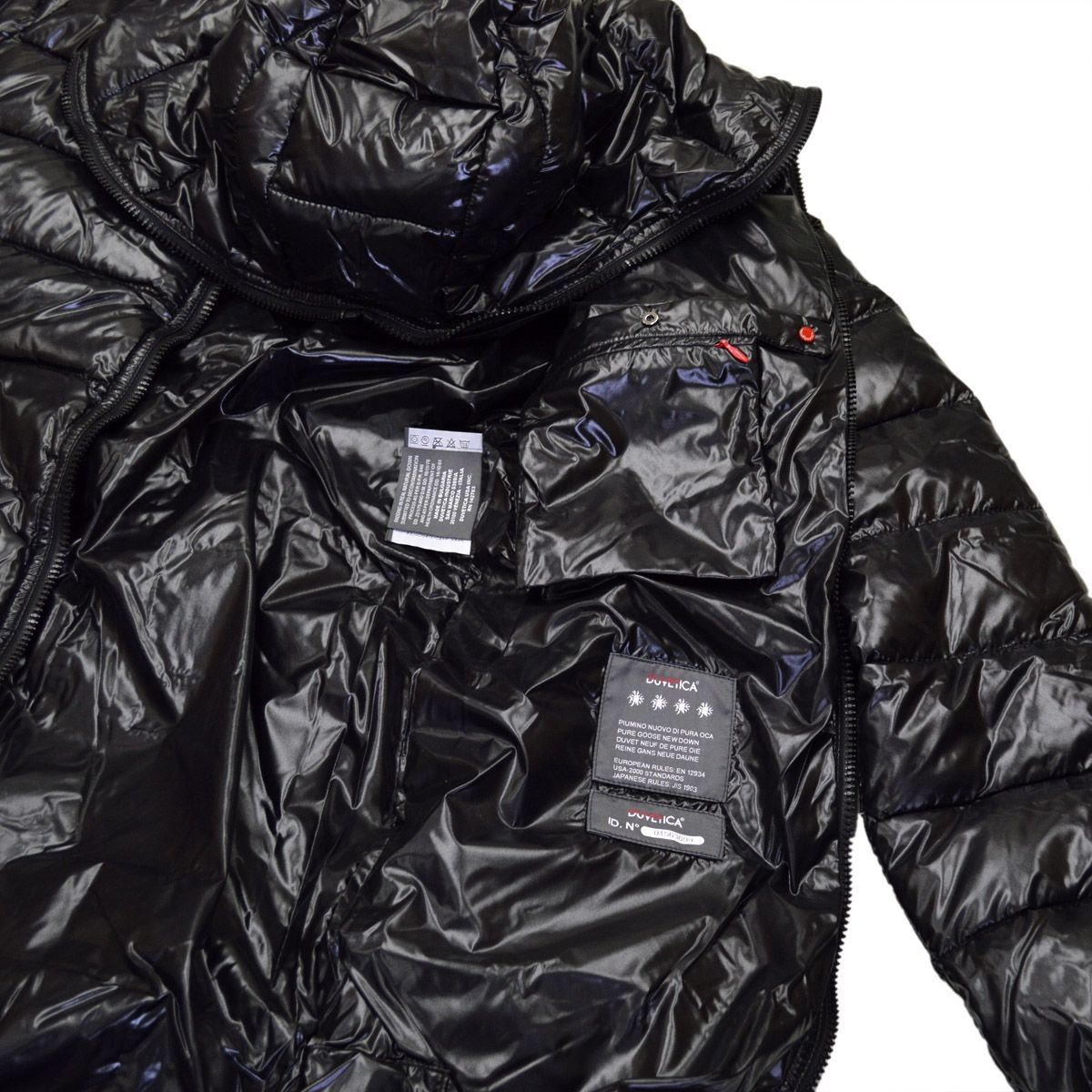 デュベティカ DUVETICA ACE 999 ALL-ALLBLACK 162-D114000/1035R  ≪2016AW≫アチェ レディス フード付 フルジップ セミロング丈 ダウンコート グースダウン
