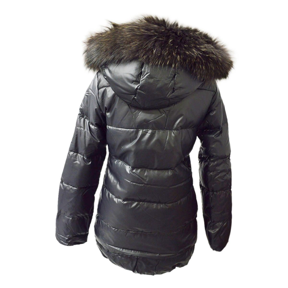 デュベティカ DUVETICA KAPPADUE 999 ALL-ALLBLACK 162-D.037.00/1257.R-MFG ≪2016AW≫カッパドゥエ レディス ミドル丈 ダウンコート ラクーン・ファー フード付 グースダウン