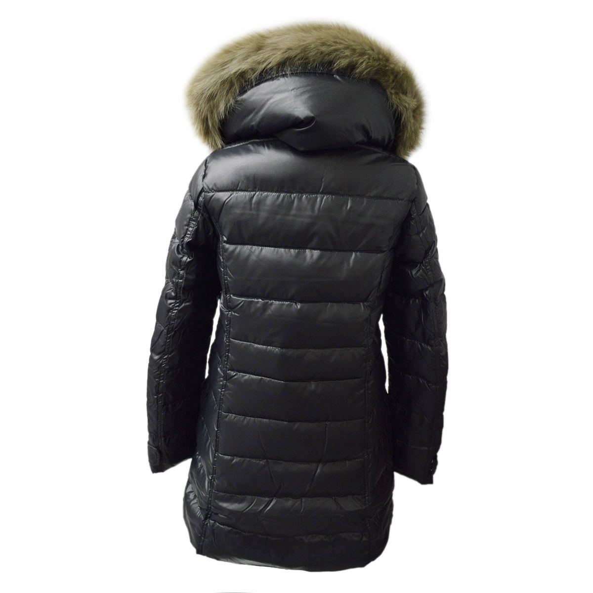 デュベティカ DUVETICA EFIRADUE 999 ALL-ALLBLACK 162-D.4850.00/1257.R-FGM ≪2016AW≫エフィラドゥエ ミドル丈 レディース ダウンコート フォックス・ファー付 Ａライン グースダウン