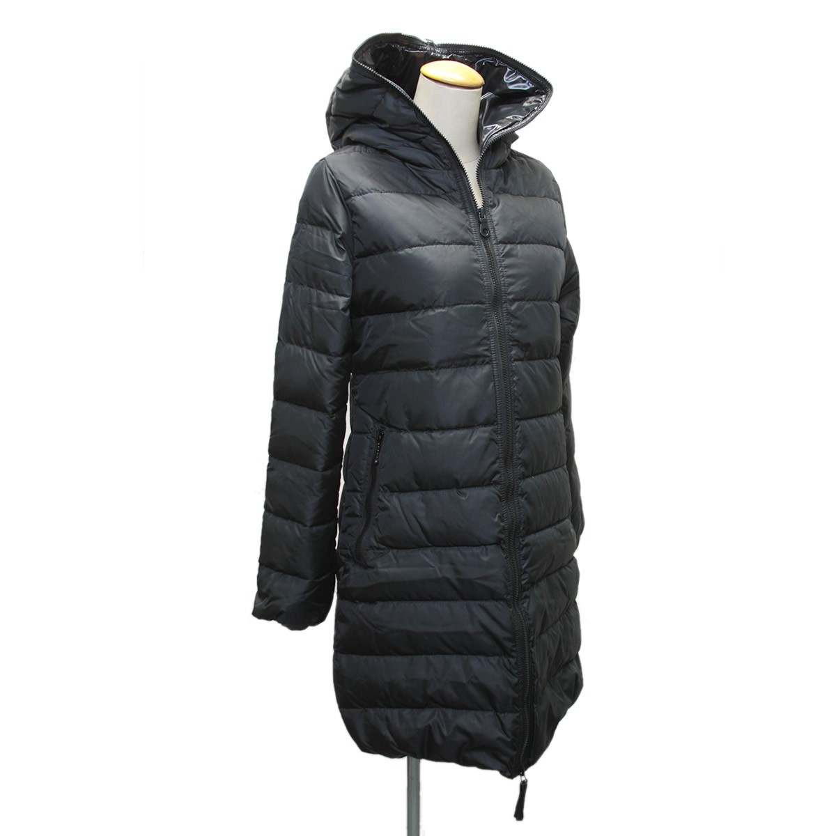 デュベティカ DUVETICA ACE MAT 999 ALL-ALLBLACK 172-D.1140N00/1162 ≪2017AW≫アチェマット レディス フード付 フルジップ セミロング丈 ダウンコート グースダウン