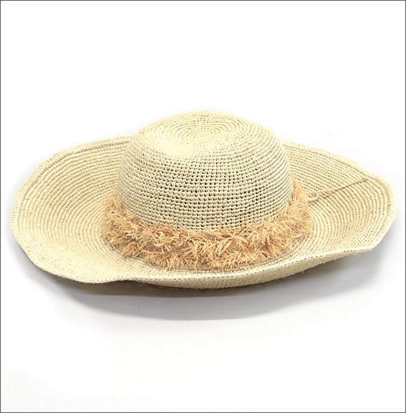 ヘレンカミンスキー ベタンガ ナチュラル フリンジ・ラフィアブレード・トリム ソフトワイヤー入り ラフィア製つば広ハット レディス帽子 ≪2014SS≫ Batenga Natural