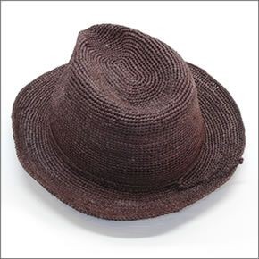 ヘレンカミンスキー カミンスキーXY Abaka/Cocoa アバカ フェドーラハット 丸めて収納可能なラフィア製ローラブルハット メンズ中折れ帽子