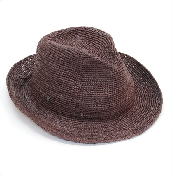 ヘレンカミンスキー カミンスキーXY Abaka/Cocoa アバカ フェドーラハット 丸めて収納可能なラフィア製ローラブルハット メンズ中折れ帽子
