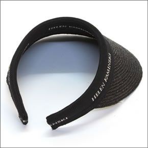 ヘレンカミンスキー Bianca/Charcoal/Black Logo ビアンカ UPF50+ クリップ サンバイザー ラフィア製ハット レディス帽子