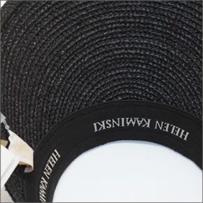 ヘレンカミンスキー Bianca/Charcoal/Black Logo ビアンカ UPF50+ クリップ サンバイザー ラフィア製ハット レディス帽子