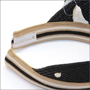 ヘレンカミンスキー Bianca/Charcoal/Black Stripe ビアンカ UPF50+ クリップ サンバイザー ラフィア製ハット レディス帽子