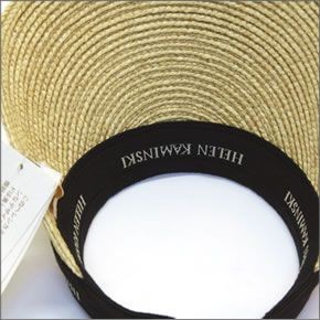 ヘレンカミンスキー Bianca/Natural/Black Logo ビアンカ UPF50+ クリップ サンバイザー ラフィア製ハット レディス帽子