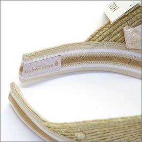 ヘレンカミンスキー Bianca/Natural/Nougat Stripe ビアンカ UPF50+ クリップ サンバイザー ラフィア製ハット レディス帽子
