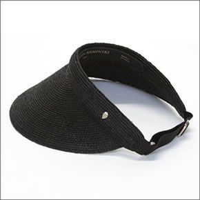 ヘレンカミンスキー Kirsten Charcoal ≪2015SS≫カーステン UPF50+ プルオン・バイザー サンバイザー  ラフィア製ハット レディス帽子