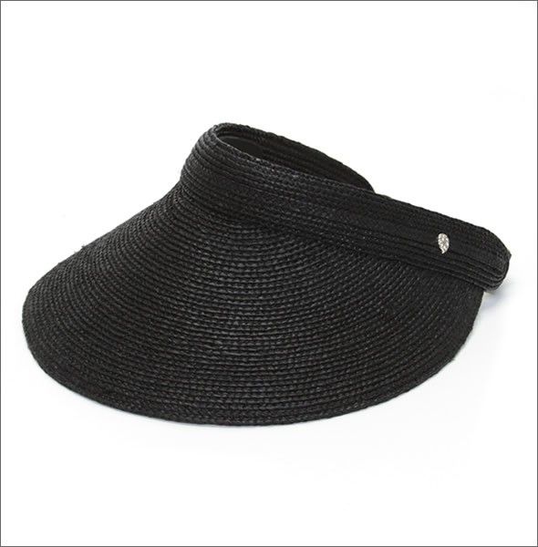 ヘレンカミンスキー Kirsten Charcoal ≪2015SS≫カーステン UPF50+ プルオン・バイザー サンバイザー  ラフィア製ハット レディス帽子