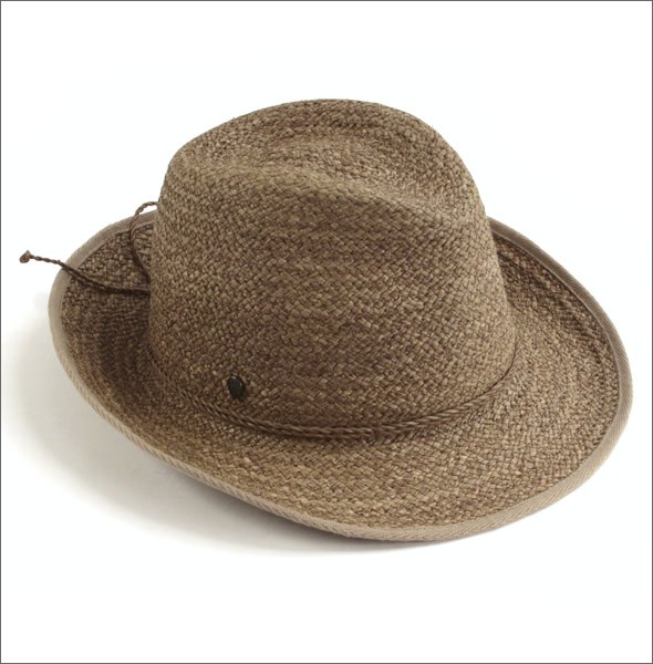 ヘレンカミンスキー カミンスキーXY Mati/Husk/Nougat/M マティ UPF50+ フェドーラハット ヘリンボーンエッジ ラフィア製 メンズ中折れ帽子 Mサイズ