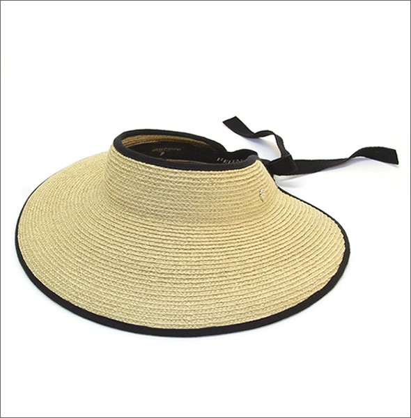 ヘレンカミンスキー Mita/Natural/Midnight ≪2015SS≫ミータ UPF50+ サンバイザー  ラフィア製ハット レディス帽子