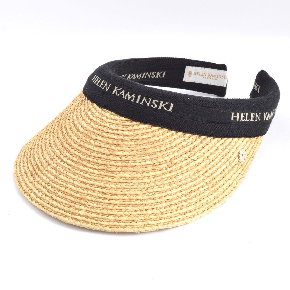 ヘレンカミンスキー HELEN KAMINSKI Marina Natural/Black Logo ≪2016SS≫マリーナ UPF50+ サンバイザー  ラフィア製ハット レディス帽子
