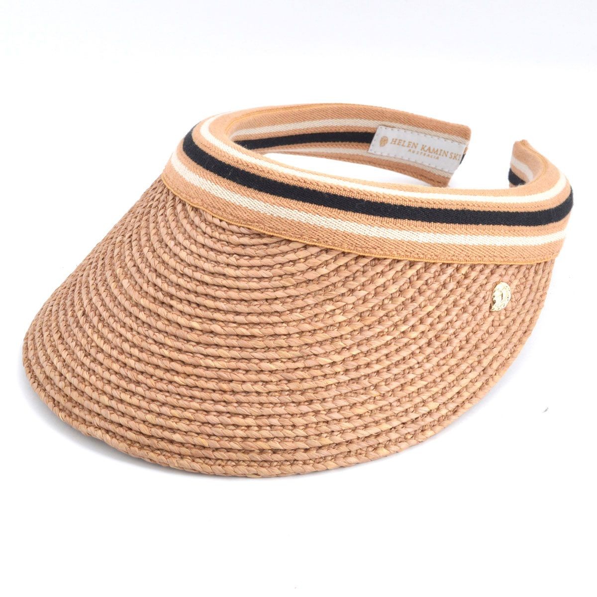 ヘレンカミンスキー HELEN KAMINSKI Marina Nougat/Black Stripe ≪2016SS≫マリーナ UPF50+ サンバイザー  ラフィア製ハット レディス帽子