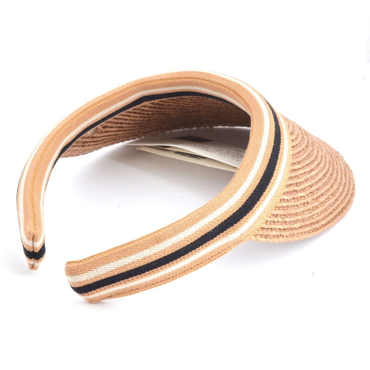 ヘレンカミンスキー HELEN KAMINSKI Marina Nougat/Black Stripe ≪2016SS≫マリーナ UPF50+ サンバイザー  ラフィア製ハット レディス帽子