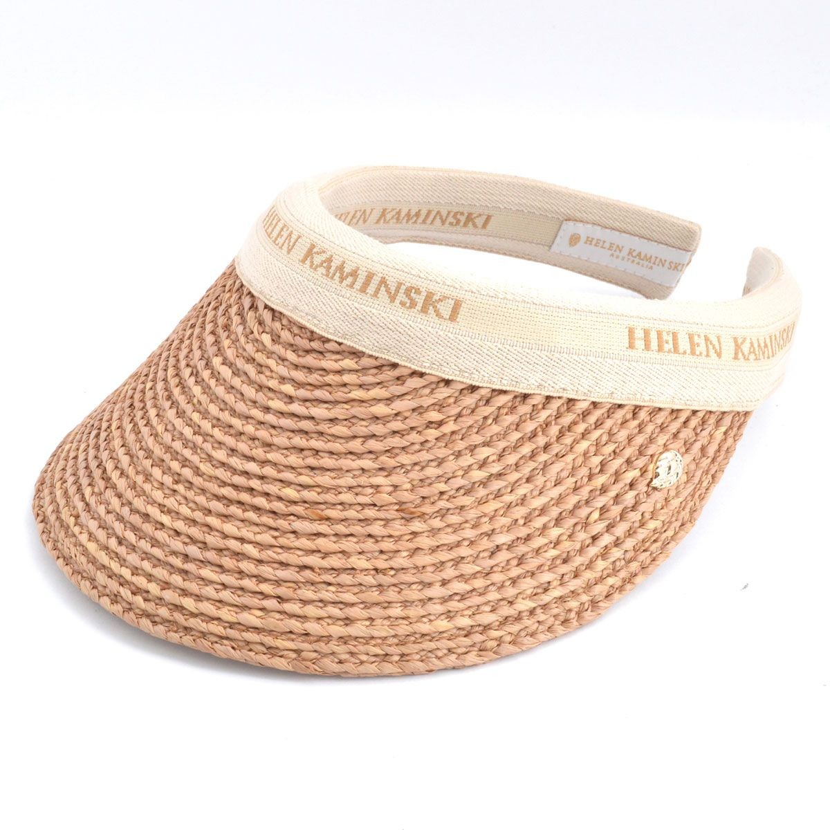 ヘレンカミンスキー HELEN KAMINSKI Marina Nougat/Natural Logo ≪2016SS≫マリーナ UPF50+ サンバイザー  ラフィア製ハット レディス帽子