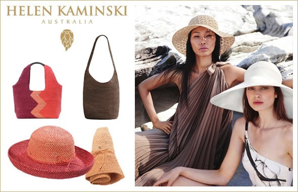 ヘレンカミンスキー  ヴェーデス 手編み・ラフィア×レザー かごバッグ ショルダーハンドバッグ ≪2014SS≫ Verdes/Natural/Subaqua/Cyan