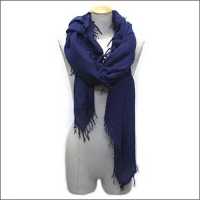 チャンルー  カシミア＆シルクスカーフ マフラー 大判ストール マフラー メディバルブルー ダークブルー系 BRH-SC-140/Medival Blue