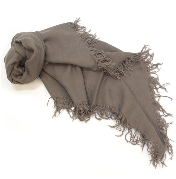 チャンルー  カシミア＆シルクスカーフ マフラー 大判ストール マフラー  ウォールナット BRH-SC-140/Walnut