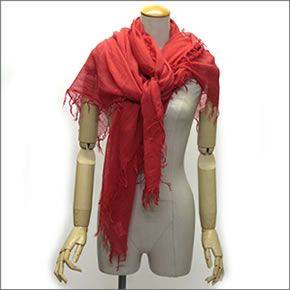 チャンルー  カシミア＆シルクスカーフ マフラー 大判ストール マフラー ポピーレッド BRH-SC-140/Poppy Red