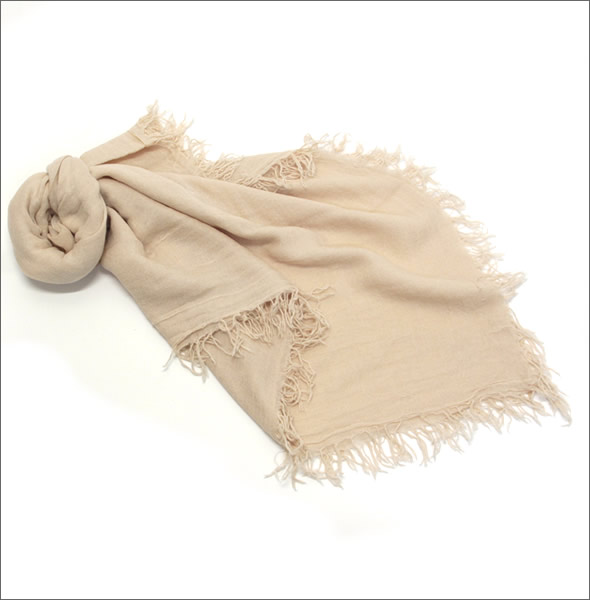 チャンルー  カシミア＆シルクスカーフ マフラー 大判ストール サンドローラー BRH-SC-140/Sand Dollar