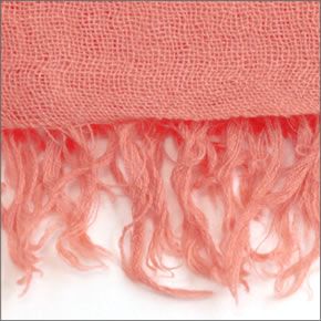 チャンルー  カシミア＆シルクスカーフ マフラー 大判ストール リビングコーラル　ピンク・オレンジ系 BRH-SC-140/Living Coral