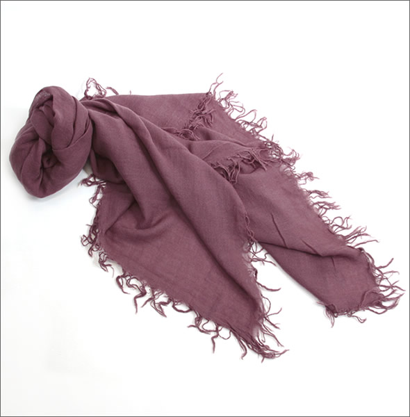 チャンルー  カシミア＆シルクスカーフ マフラー 大判ストール ルネッサンスローズ　パープル系 BRH-SC-140/Renaissance Rose