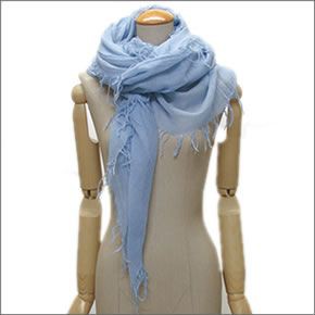 チャンルー  カシミア＆シルクスカーフ マフラー 大判ストール マフラー カシミアブルー BRH-SC-140/Cashmere Blue