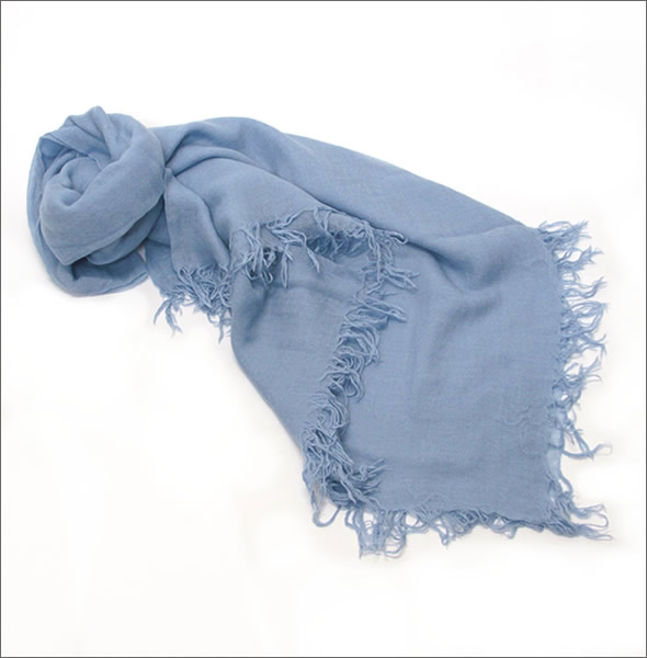チャンルー  カシミア＆シルクスカーフ マフラー 大判ストール マフラー カシミアブルー BRH-SC-140/Cashmere Blue